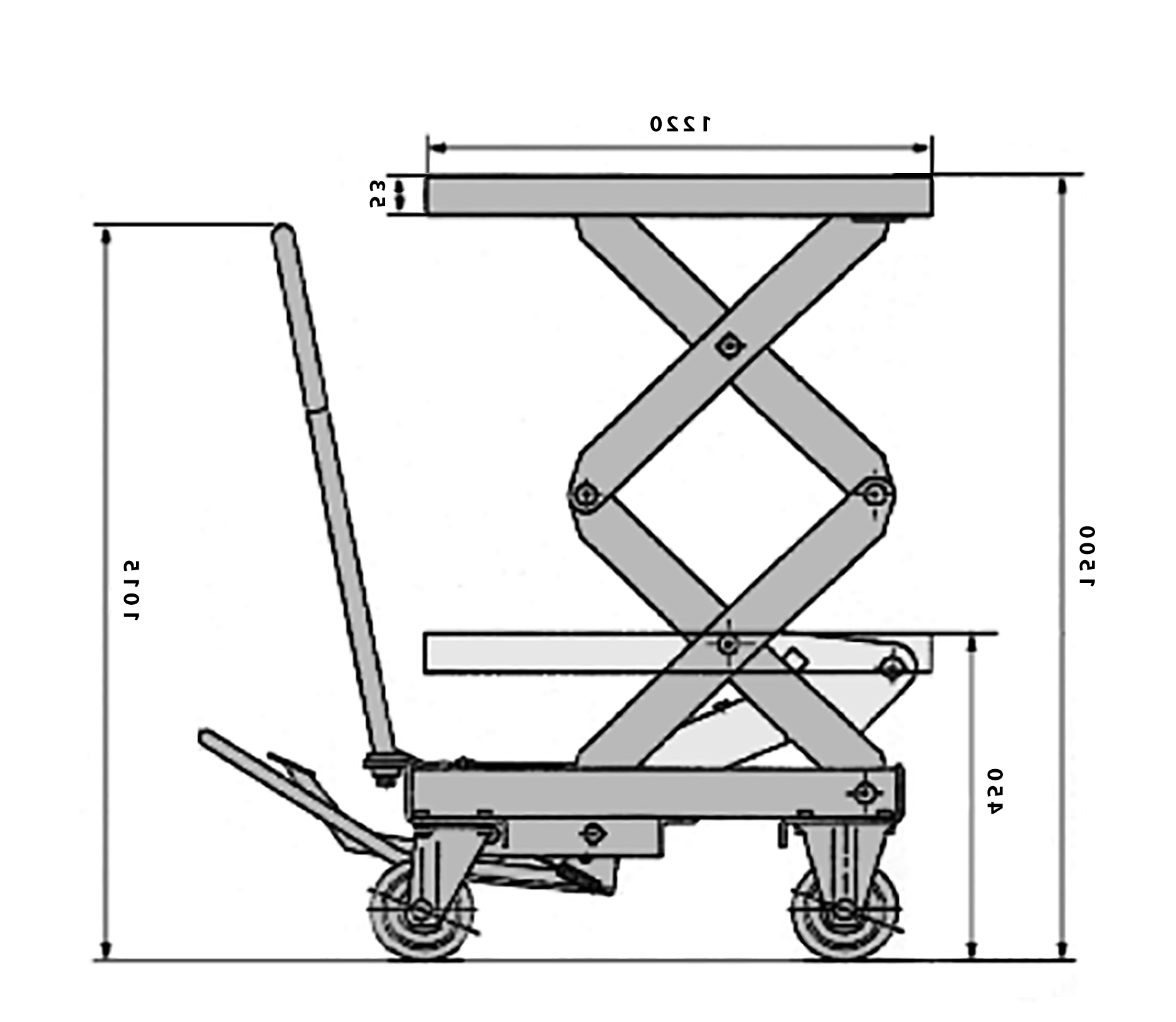 700KG Double Scissor Lift Table - Manual - NOBLELIFT