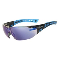  Safety Glasses Blue/Black Frame Blue Mirror Lens 