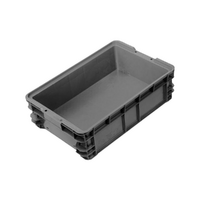 25L Plastic Crate Solid Base Auto - Grey