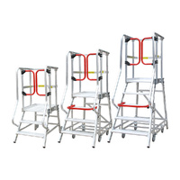 Monstar Pro Aluminium Rolling Order Picker Ladder - 200kg Rated