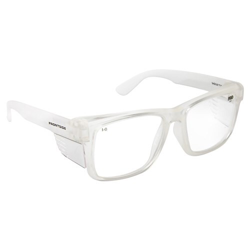 Safety Glasses Frontside Clear Lens With Clear Frame