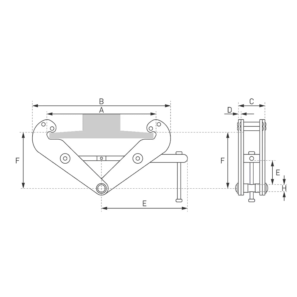 Adjustable Beam Clamp - 1000kg Capacity Rated