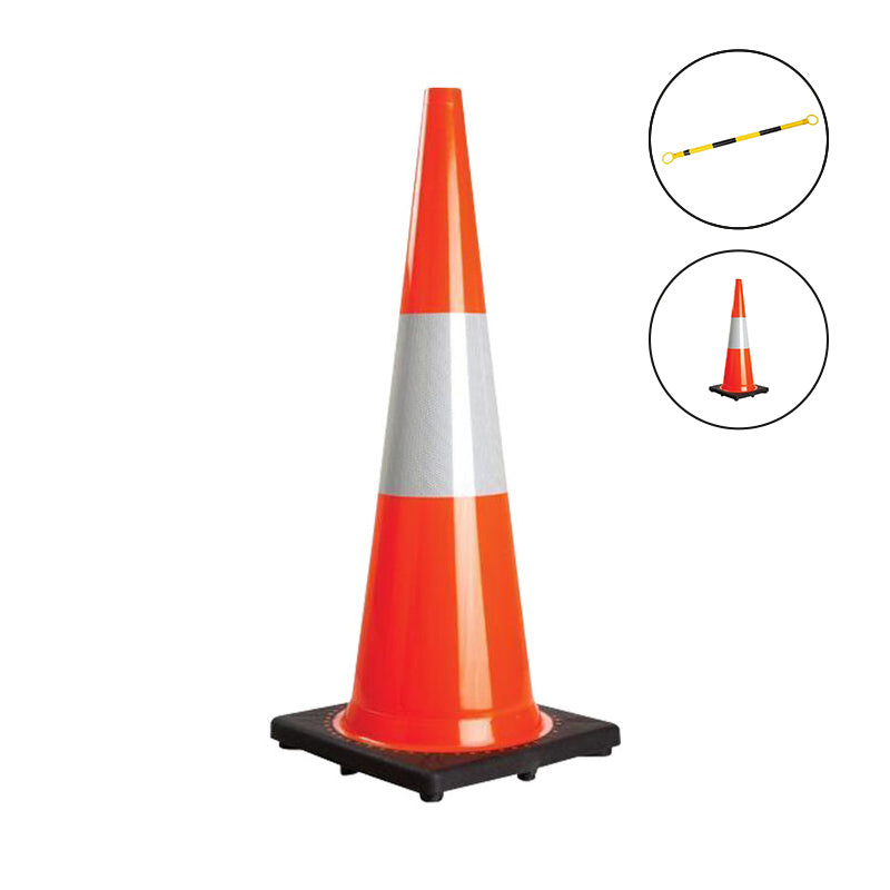 Two 900mm Cones + One Yellow/Black Retractable Bar