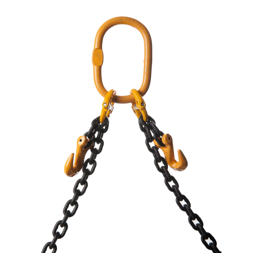 Four Leg Chain Slings 8mm - With Grab Hooks & Self Locking Hook