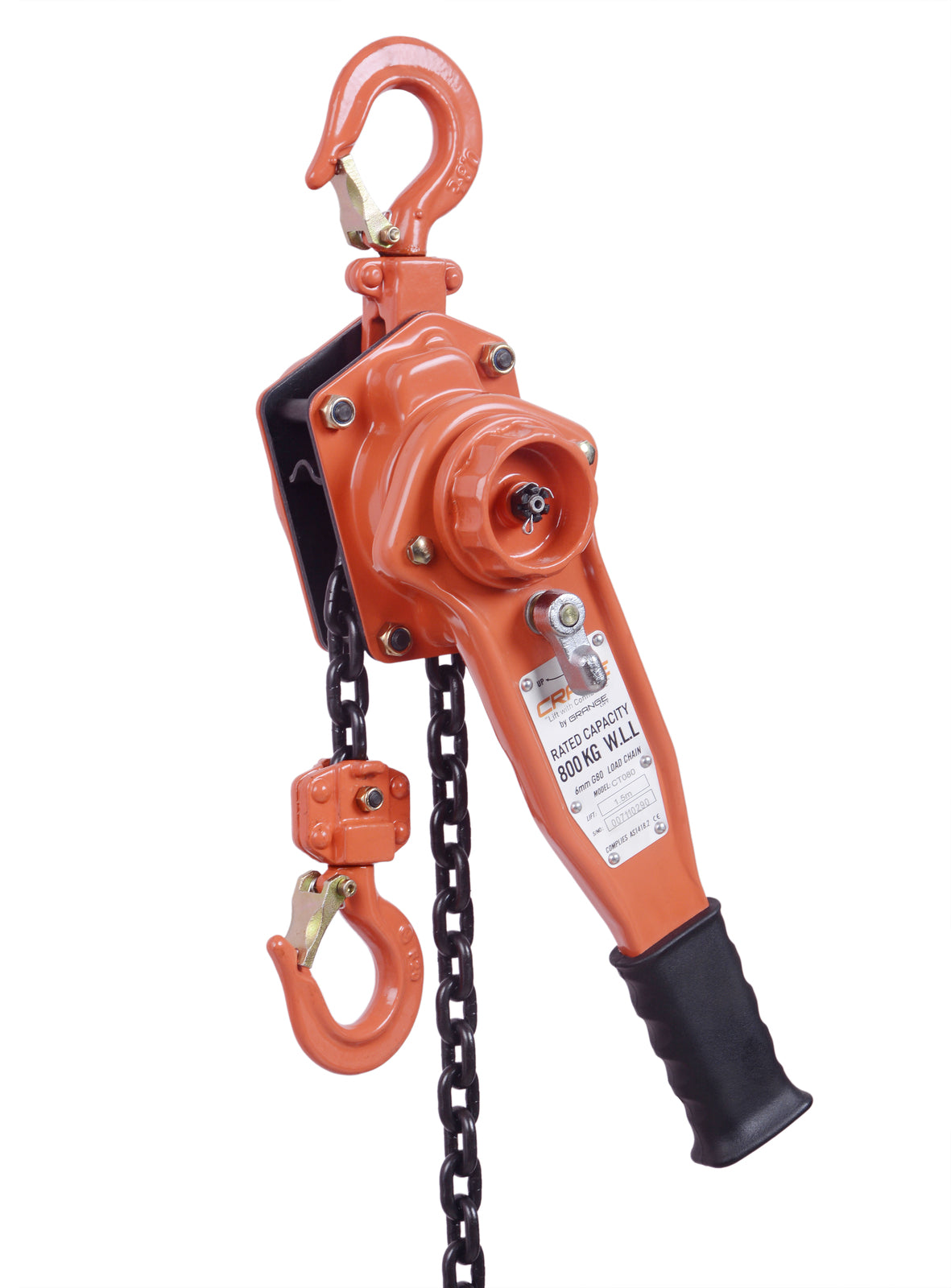 800kg Rated CRANE TOUGH Grade 80 Lever Block - 1.5m