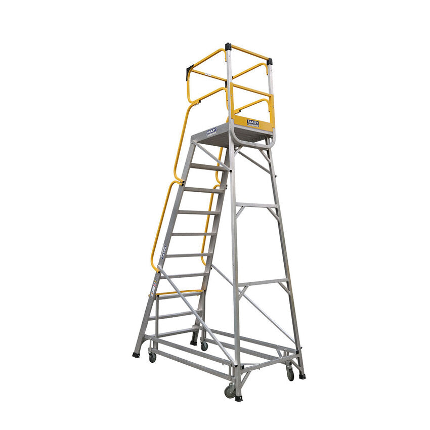 Bailey 10 Steps Deluxe Aluminium Order Picker Ladder - 200kg Rated