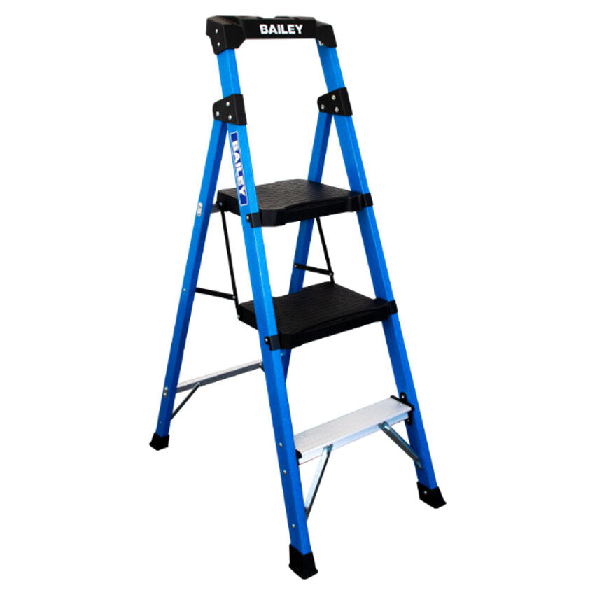 Bailey 135kg Rated Twin Fibreglass Platform Ladder - TRADE LYTE