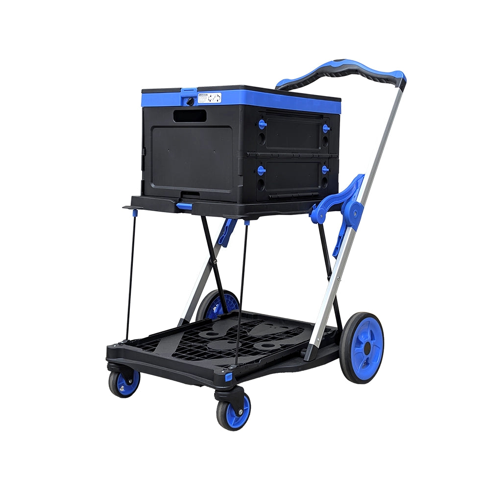 90kg Rated Folding Trolley With Collapsible Basket