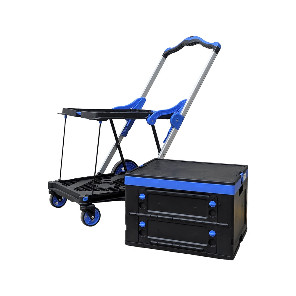 90kg Rated Folding Trolley With Collapsible Basket