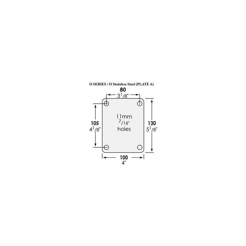 300kg Rated O Series Heavy Duty Castor - 125mm - Swivel