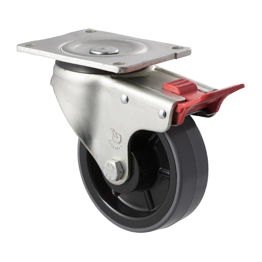 300kg Rated O Series Heavy Duty Castor - 125mm - Swivel With Brake