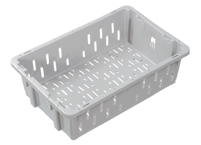 23L Plastic Crate Vented Stack And Nest - Grey