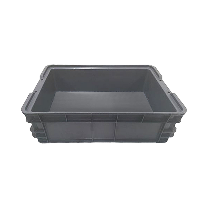 25L Plastic Crate Solid Base Auto - Grey