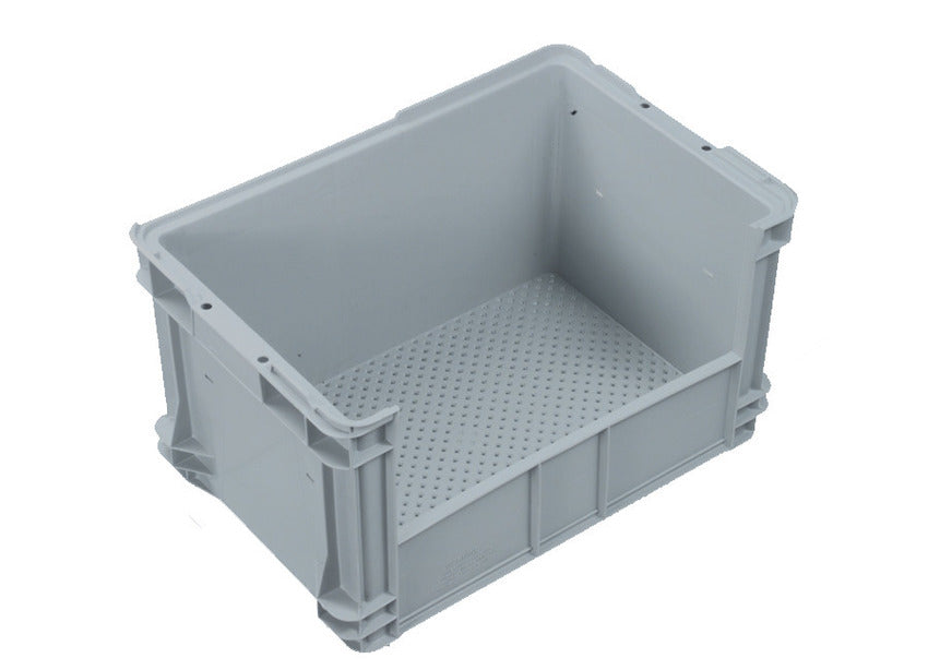 50L Plastic Crate Side Access  Mesh - Grey