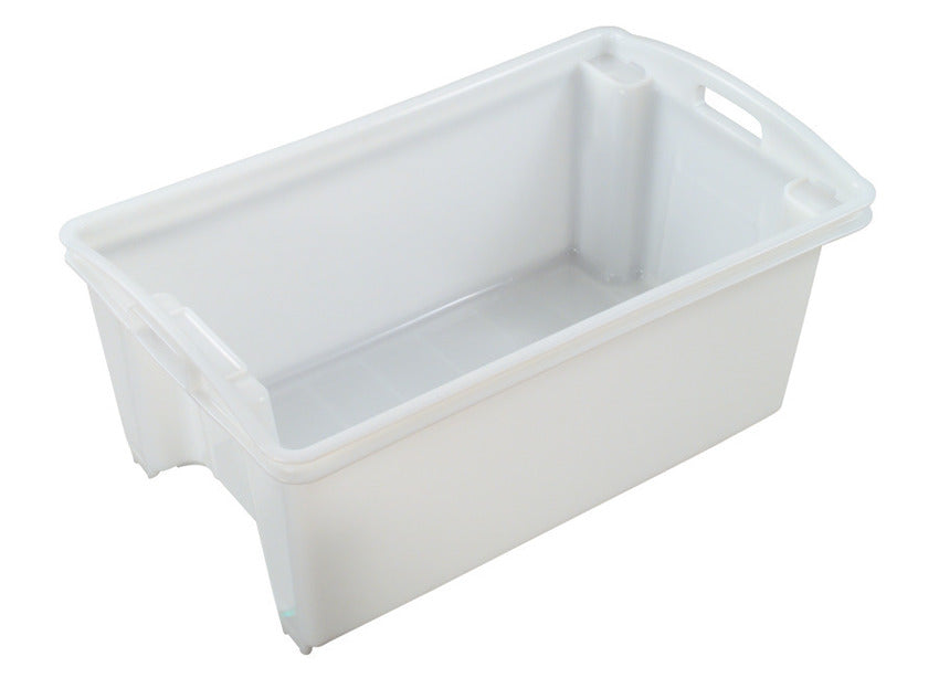 54L Plastic Crate Stack and Nest -White