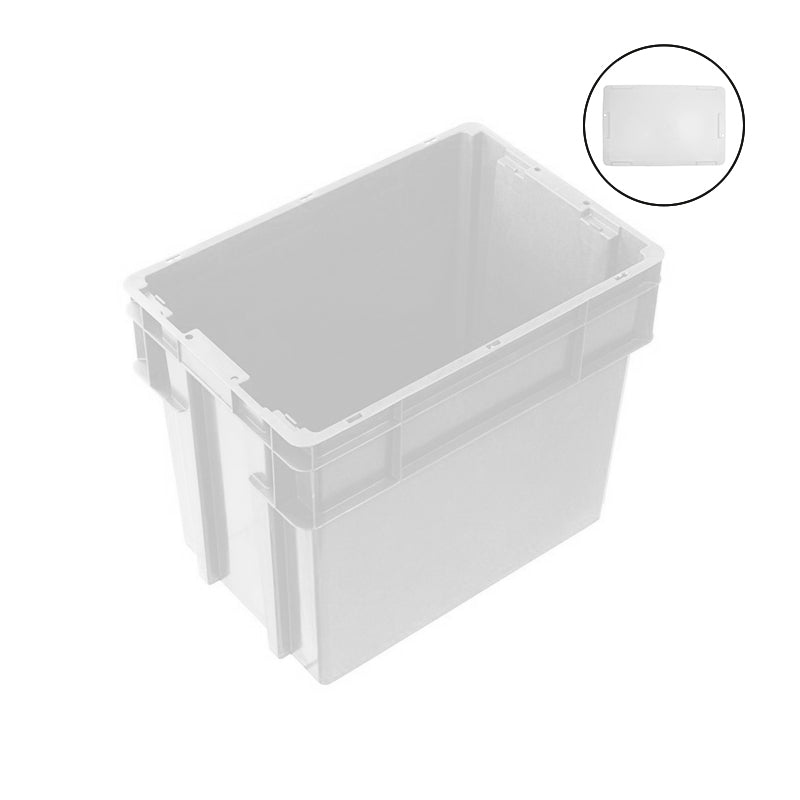 78L White Plastic Crate + Drop On Lid