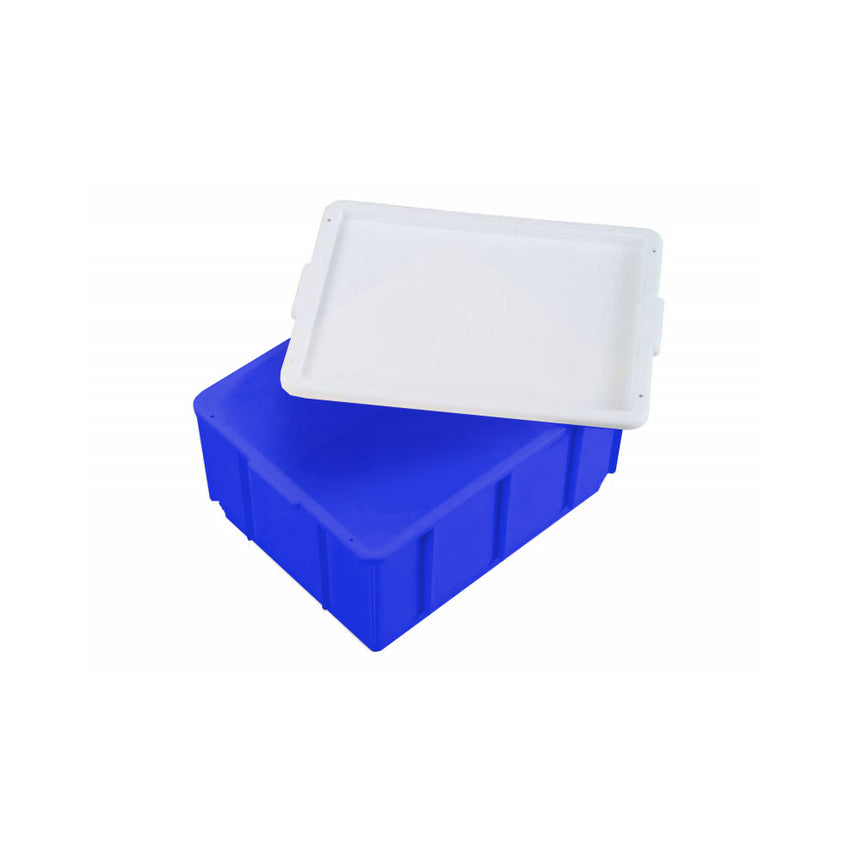 22L Plastic Crate Medium Container Box - Blue