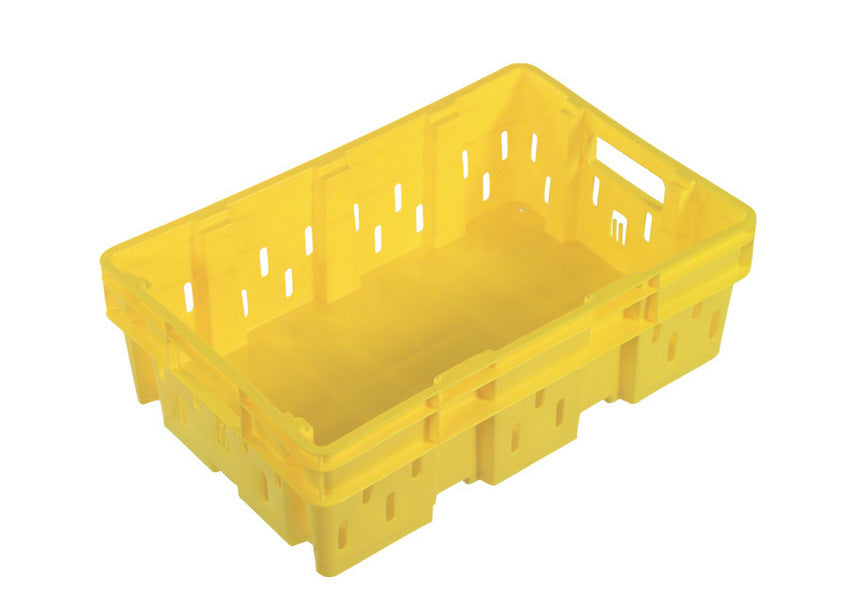 32L Vented Base & Sides Plastic Container - Yellow