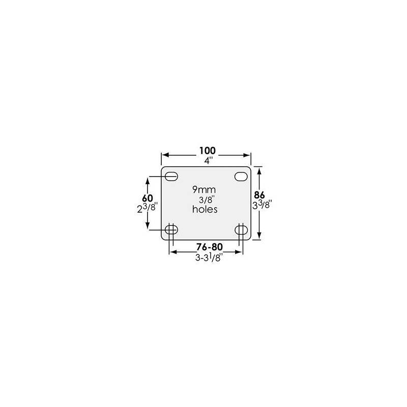 180kg Rated J Series Heavy Duty Castor - 125mm - Fixed