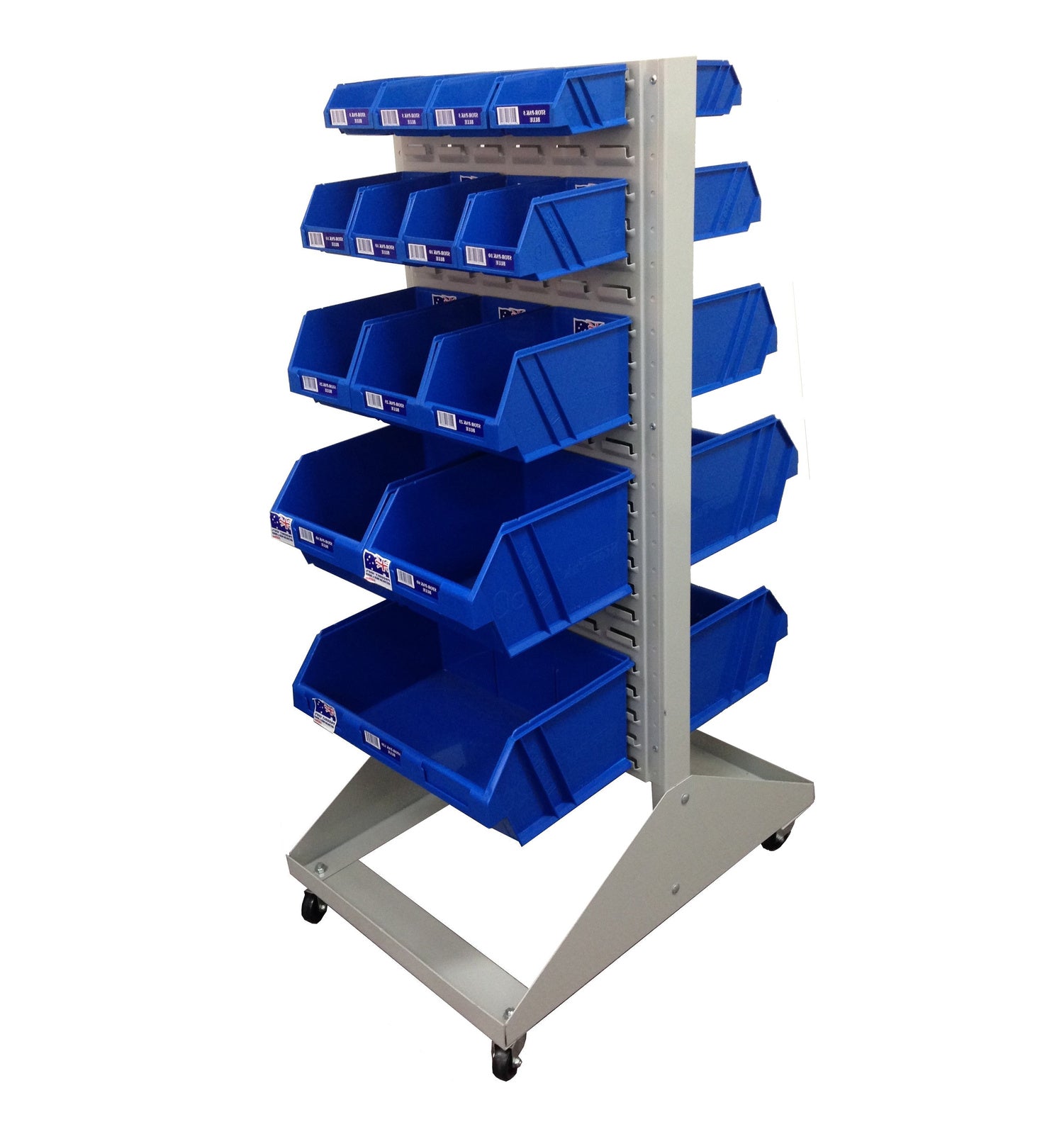 Mobile Parts Feeder Trolley - Louvre Panel Trolley - Trolley Only
