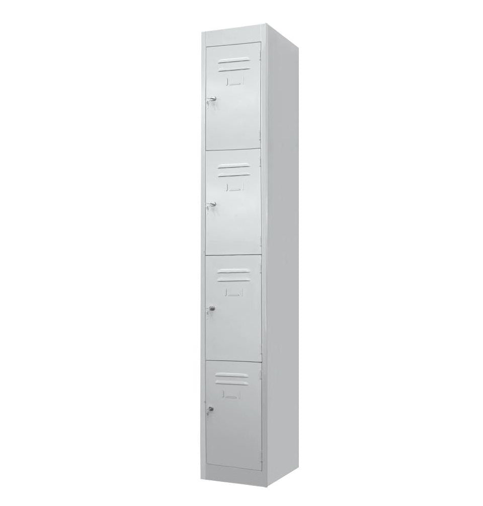 4 Door Industrial Metal Locker Storage - 1830 x 380 x 460mm