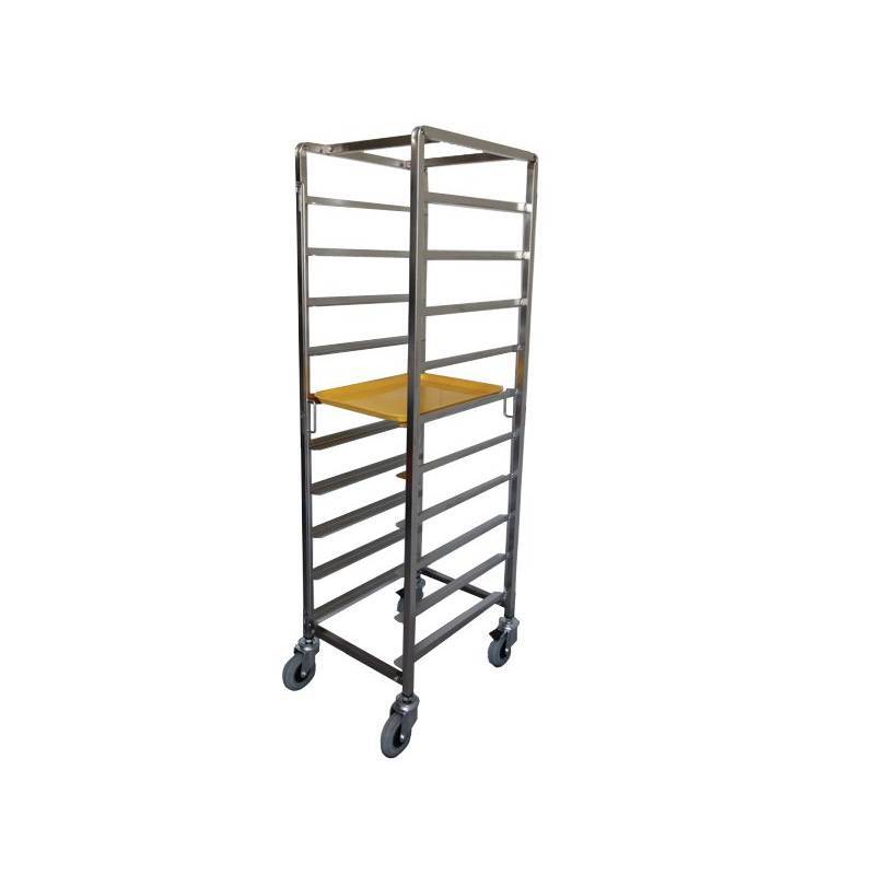 Breakfast Tray Racking Trolley Stainless Steel - 10 Trays