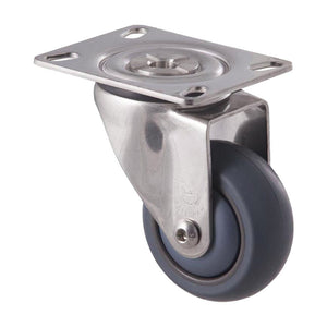 85kg Rated M Stainless Steel Series Castor - 75mm - Swivel Plate