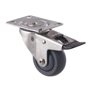 85kg Rated M Stainless Steel Series Castor - 75mm - Swivel With Brake