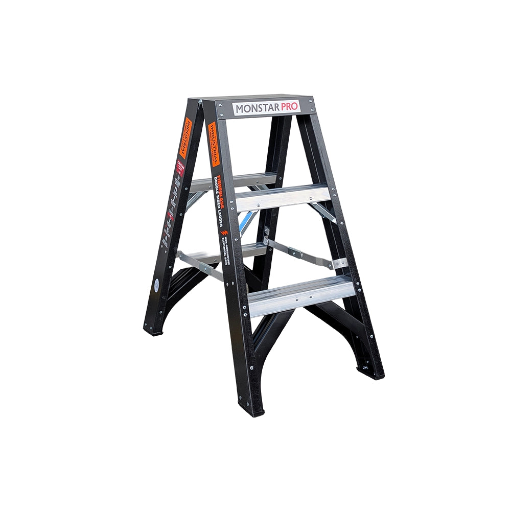 3 - 5 Step 180kg Rated Monstar Pro Fibreglass Step Ladder