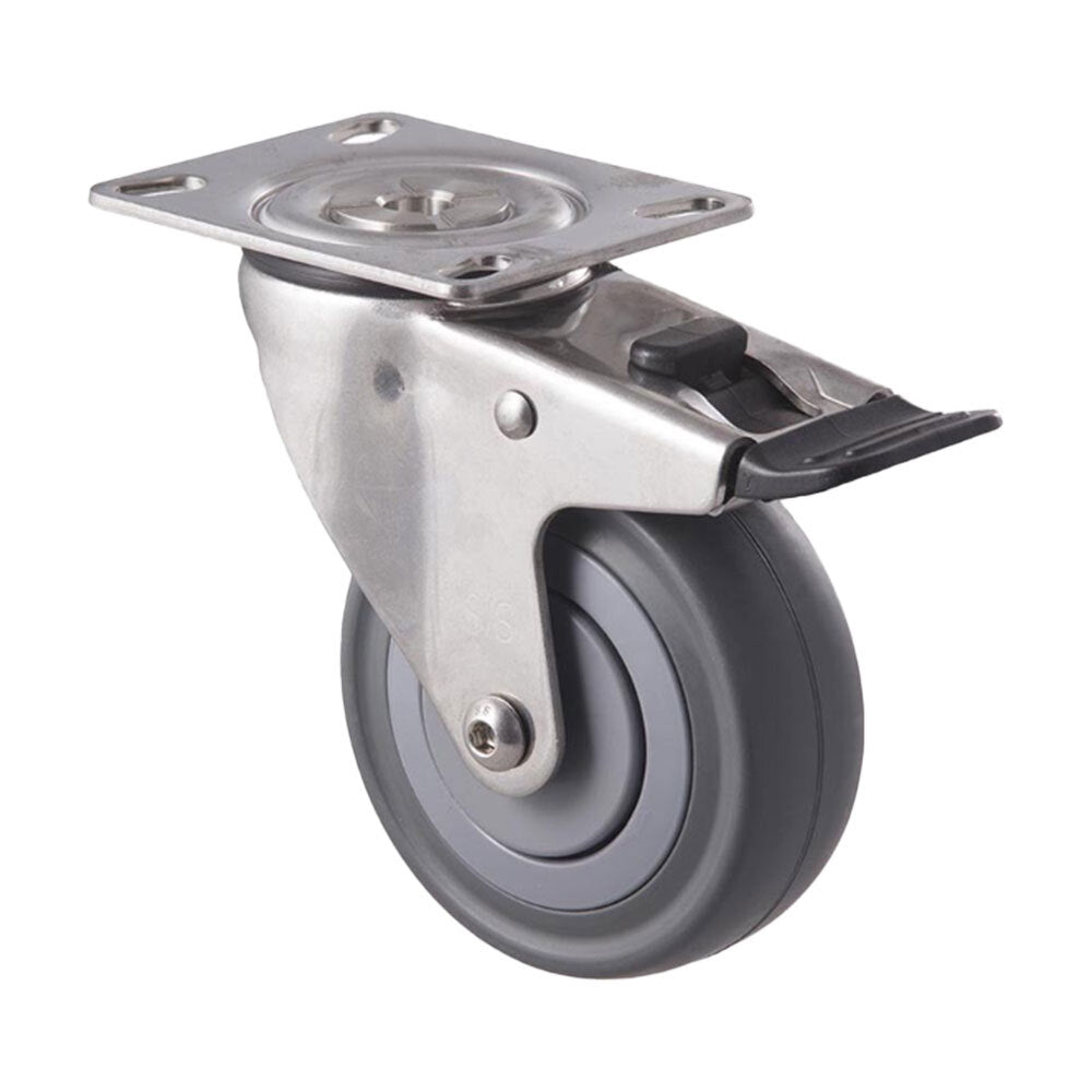 140kg Rated M Stainless Steel Series Castor - 100mm - Swivel With Brake