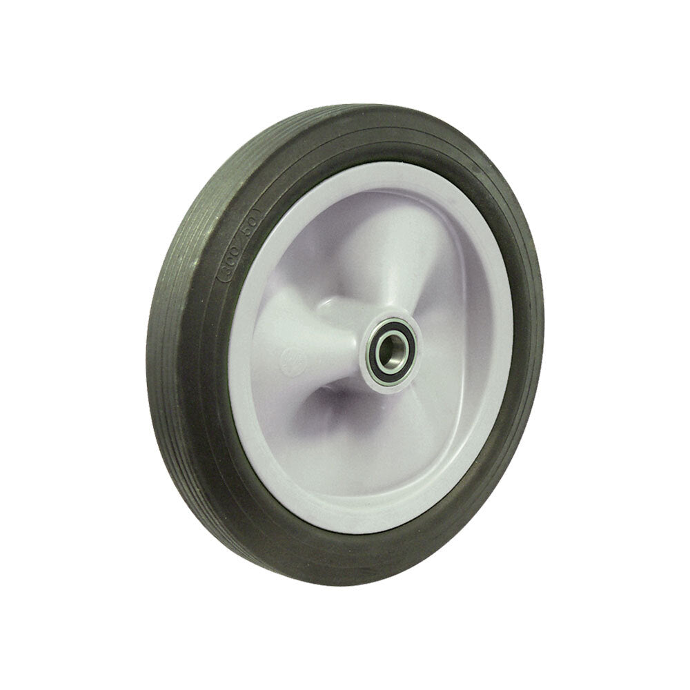 150kg Rated Black Rubber Utility Wheel 20mm Axle