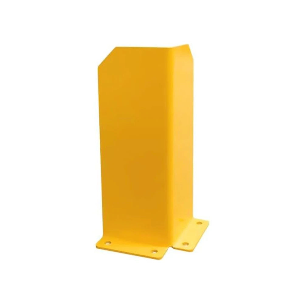 Yellow metal bracket on a white background