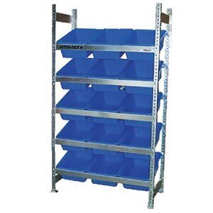 5 Level Bin Action Rack with 15 Blue Model 30 Bins