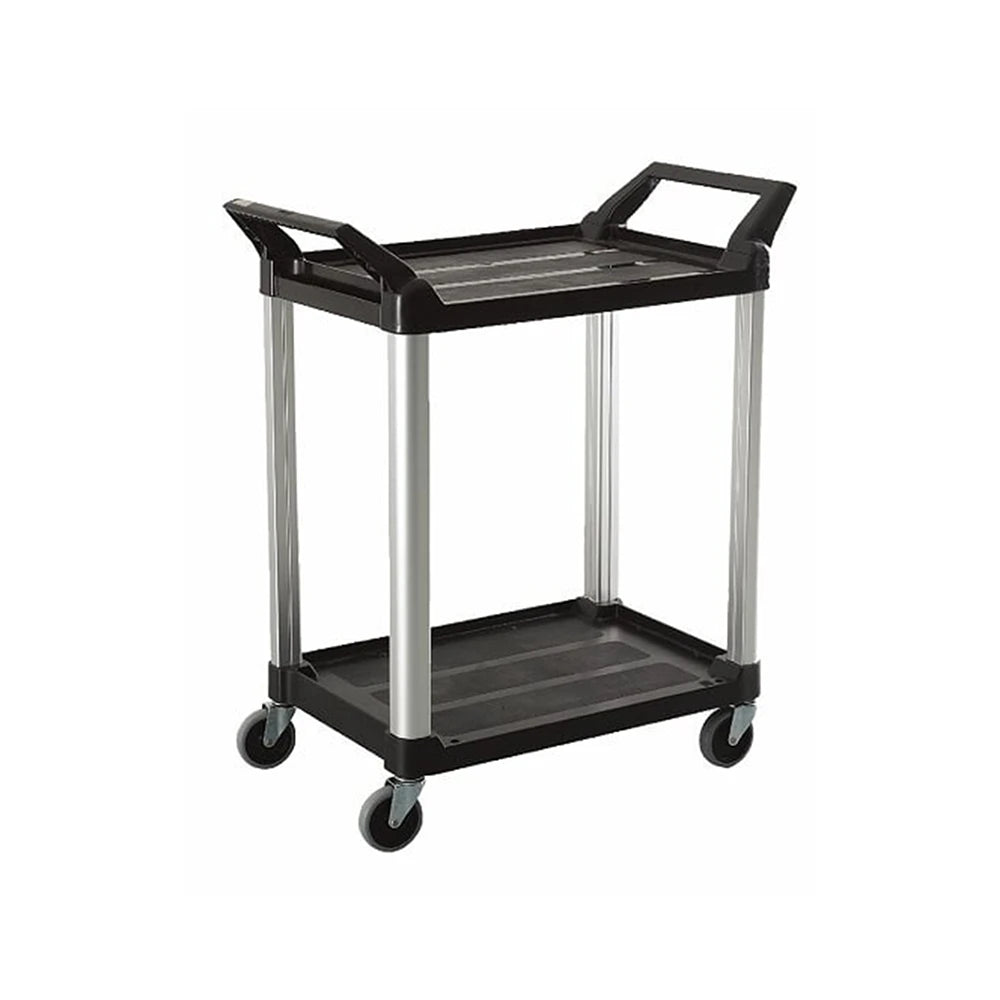 130kg Rated 2 Shelf Commercial Hospitality Cart - Black