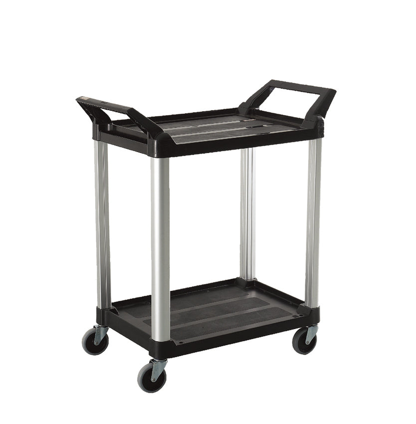 135kg Rated 2 Shelf Commercial Hospitality Cart - Black