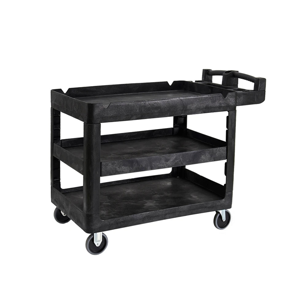 230kg Rated Bitbar 3 Shelf Utility Cart - Black
