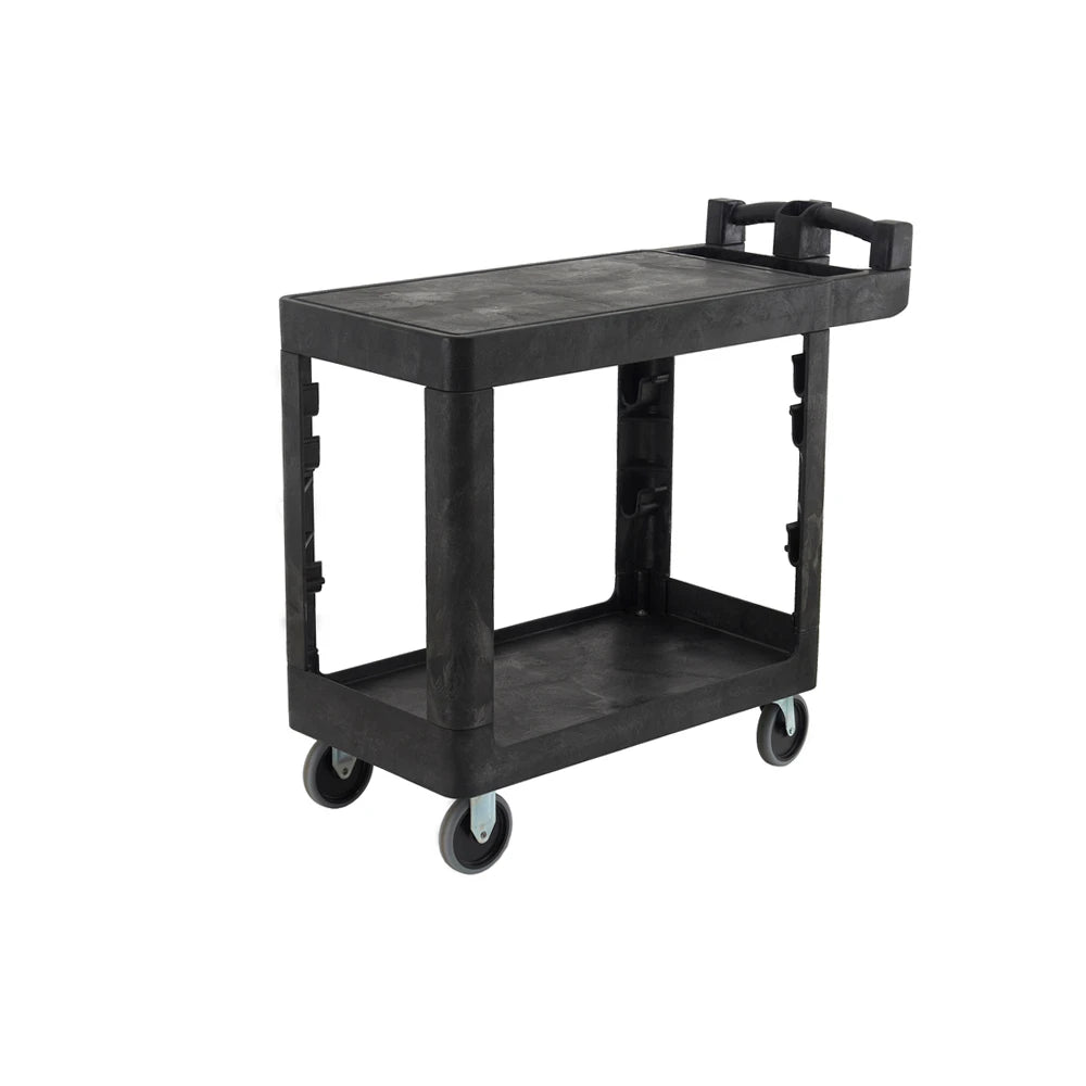 230kg Rated Bitbar 2 Flat Shelf Utility Cart - Black