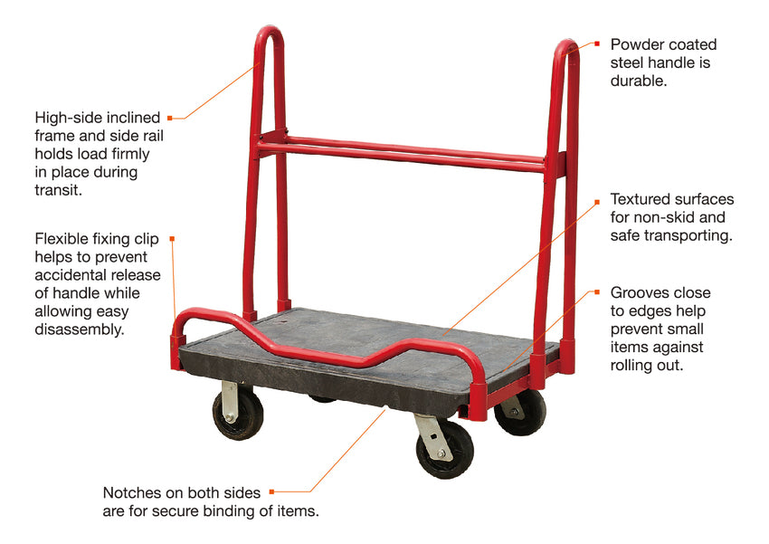 900kg Rated OEASY A Frame Panel Cart with 150mm PP Castors