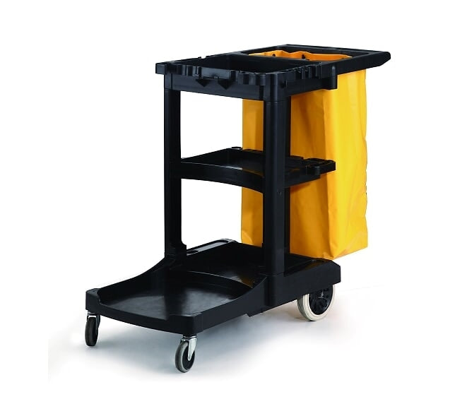 Grandmaid Commercial Hospitality Trolley Cleaning Cart - Black