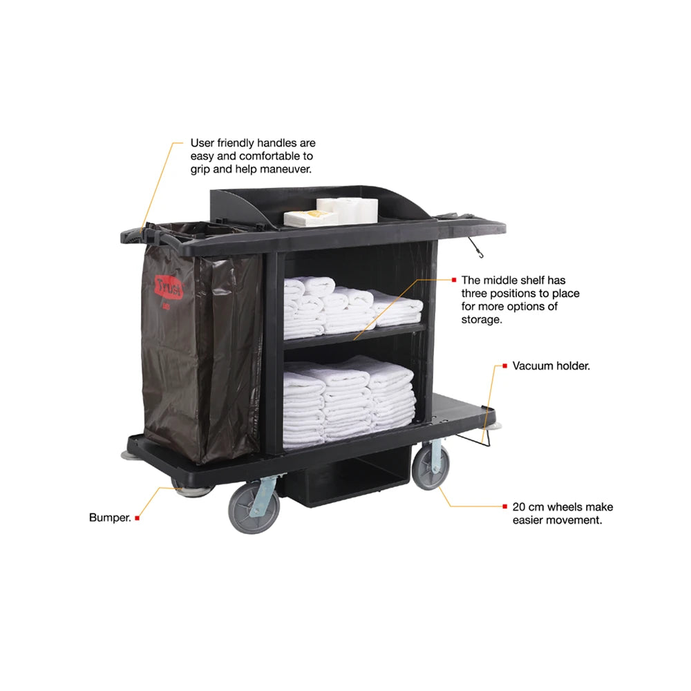 Grandmaid Housekeeping Commercial Hospitality Trolley Cleaning Cart