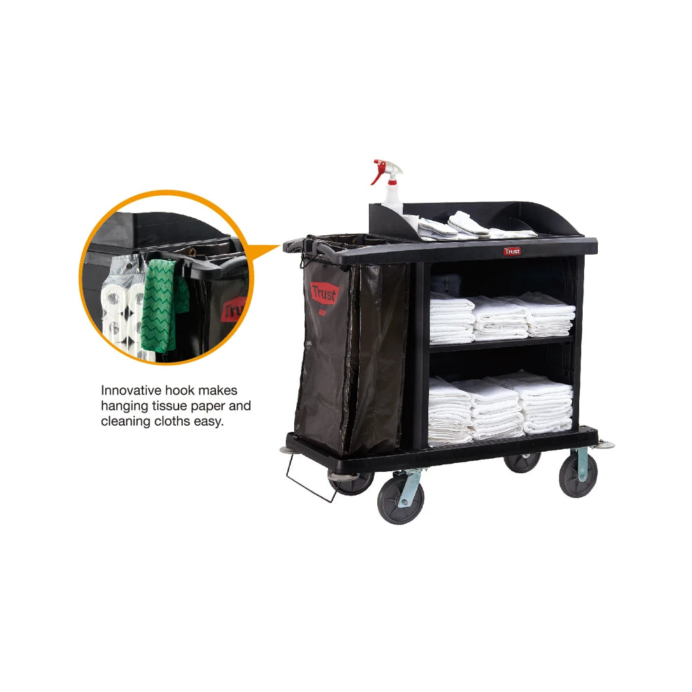 Grandmaid Cruise Housekeeping Commercial Hospitality Cart - Black