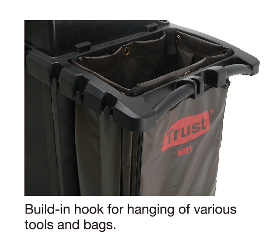 Grandmaid Housekeeping Commercial Hospitality Trolley Cleaning Cart - Black