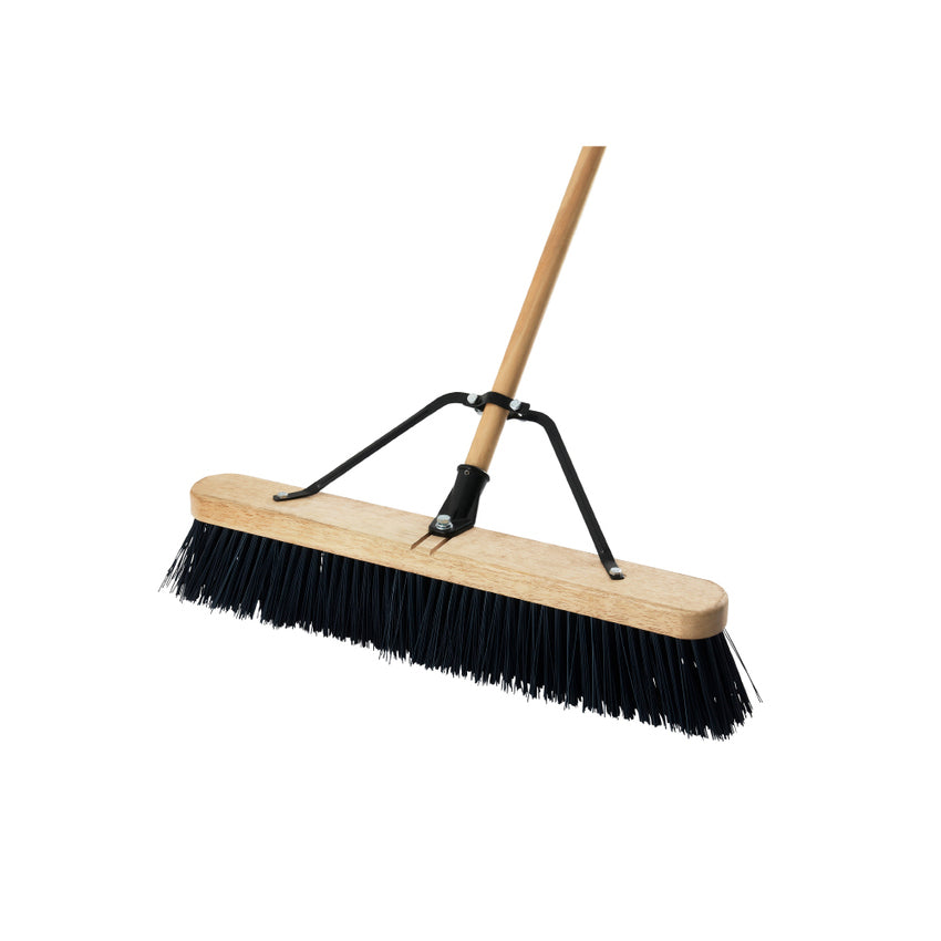 Heavy-duty PP Bristles Wooden Floor Broom with Trapped Wood Handle