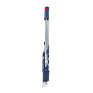 Blue and silver telescopic pole on a white background