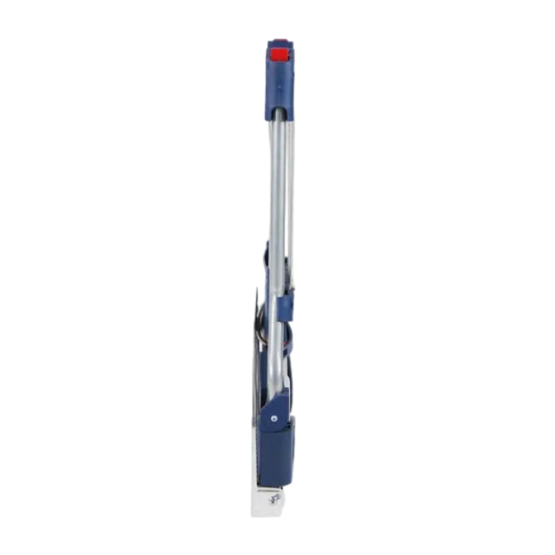 Blue and silver telescopic pole on a white background