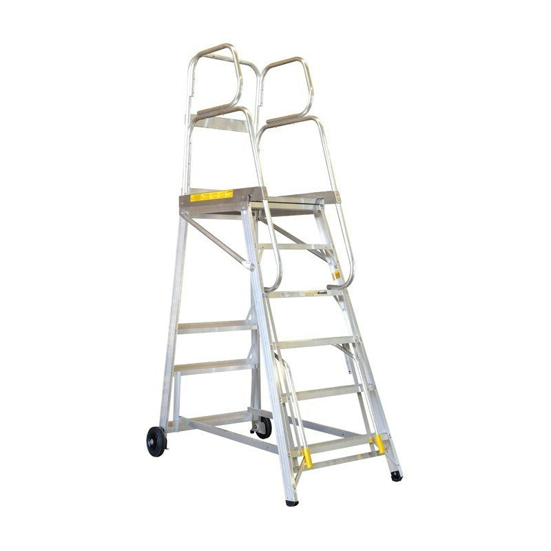 Stockmaster Tracker Mobile Platform Ladder - 150Kg Rated