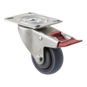 100kg Rated M Series Industrial Castor - 75mm - Swivel with Brake