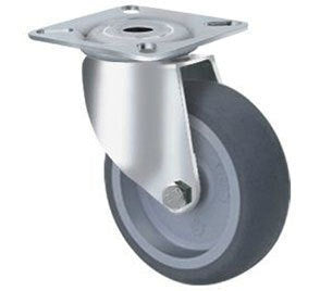 50kg Rated Grey Rubber Castor - 50mm - Swivel