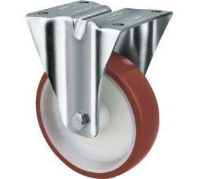140kg Rated Urethane on Nylon Castor - 80mm - Fixed
