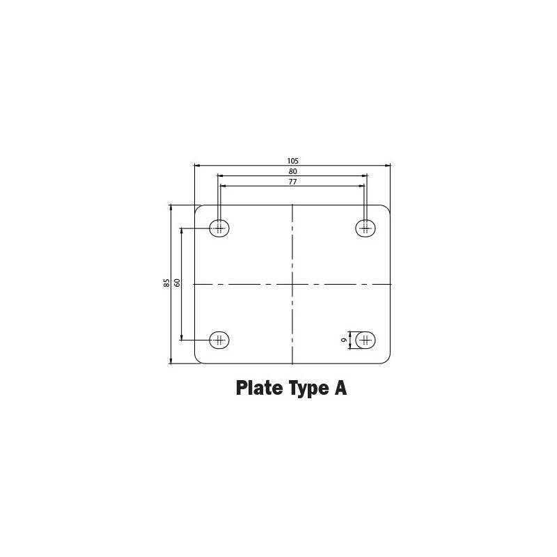 150kg Rated Urethane Castor - 100mm - Swivel Brake